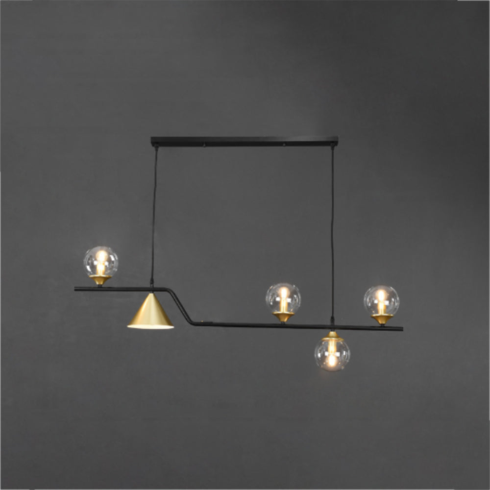Nedabor Modern LED Pendant Light Black/Gold Glass Living Room/Bedroom