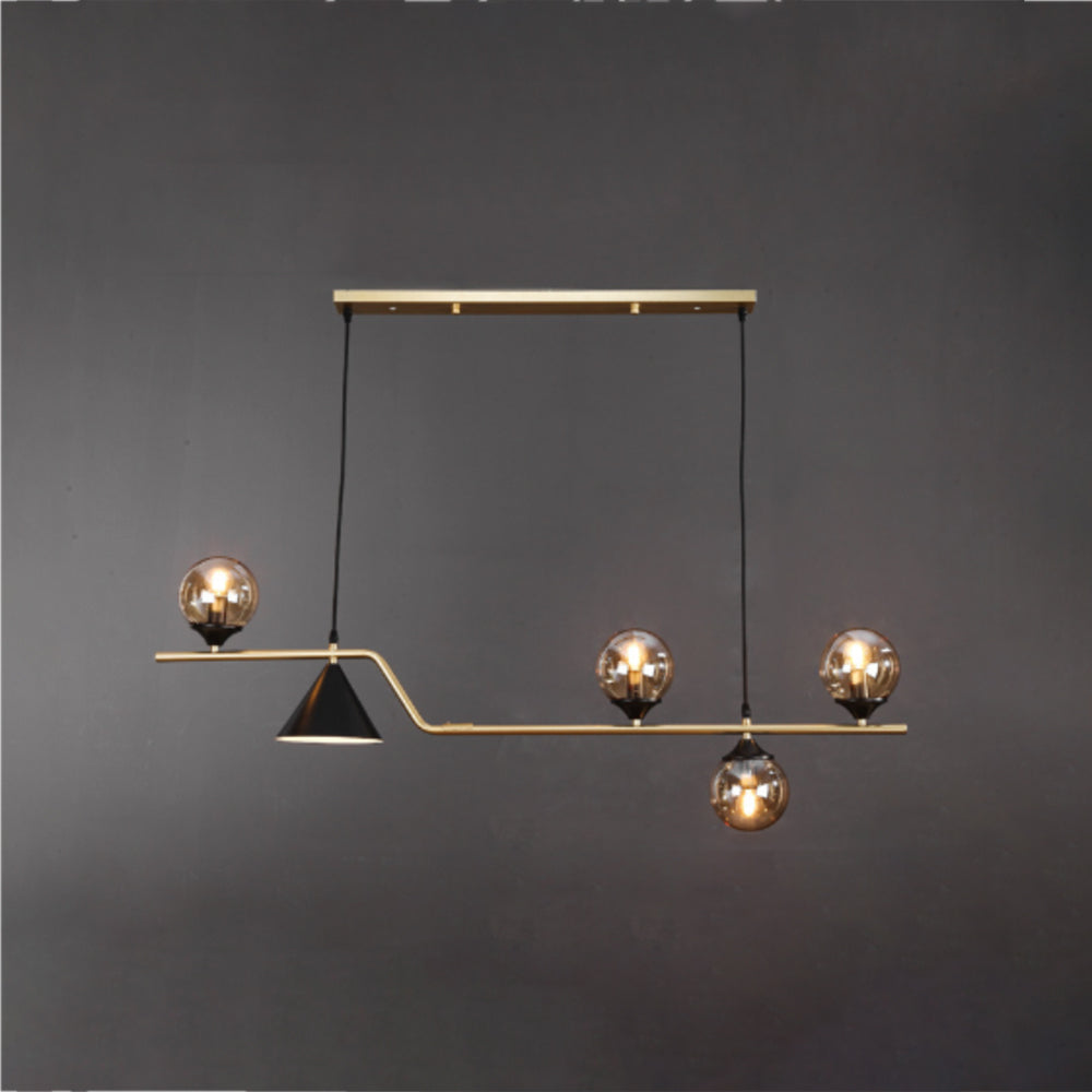Nedabor Modern LED Pendant Light Black/Gold Glass Living Room/Bedroom