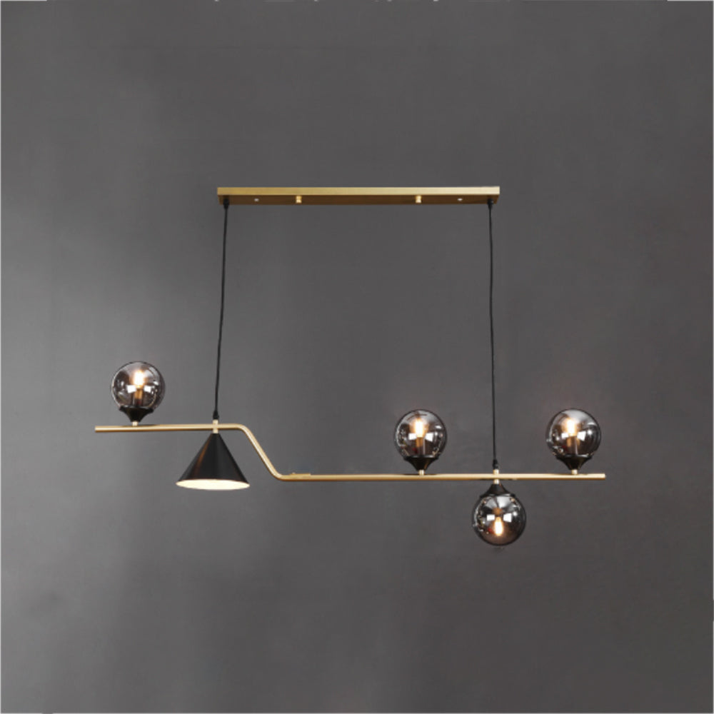 Nedabor Modern LED Pendant Light Black/Gold Glass Living Room/Bedroom