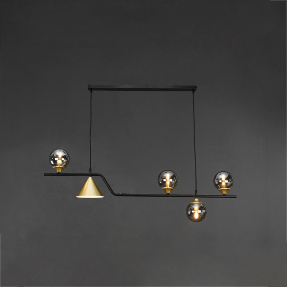 Nedabor Modern LED Pendant Light Black/Gold Glass Living Room/Bedroom