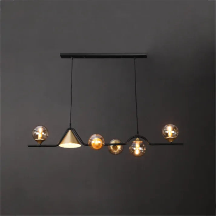 Nedabor Modern LED Pendant Light Black/Gold Glass Living Room/Bedroom