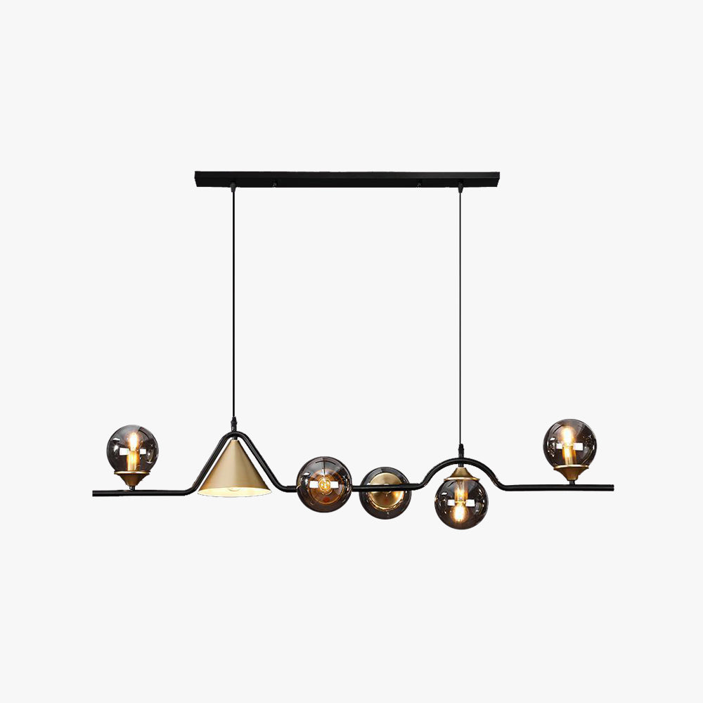 Nedabor Modern LED Pendant Light Black/Gold Glass Living Room/Bedroom