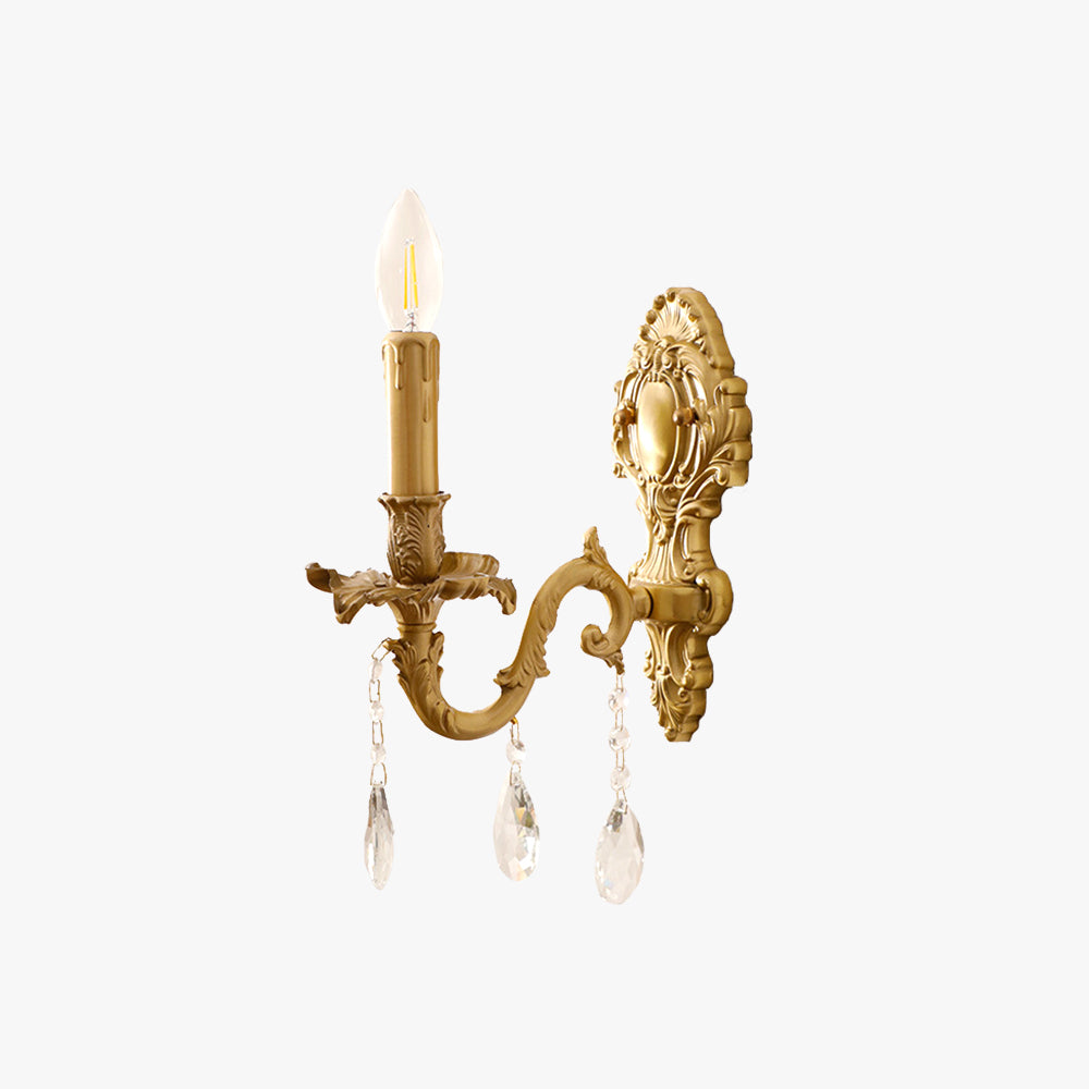 Dalupedi Vintage Luxury LED Indoor Wall Light Metal Crystal Living Room Hallway