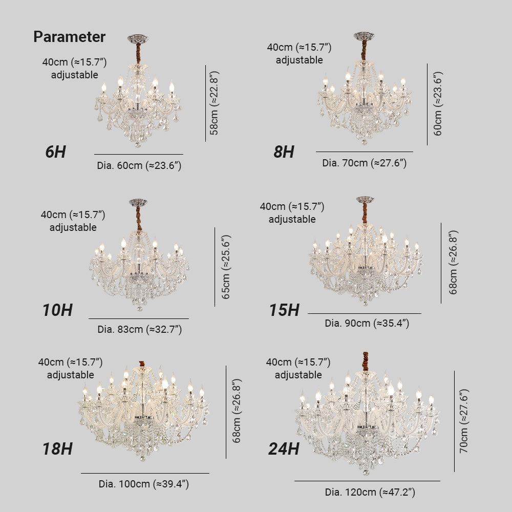 Kevasemu Chandelier French Crystal Living Room Dining Room