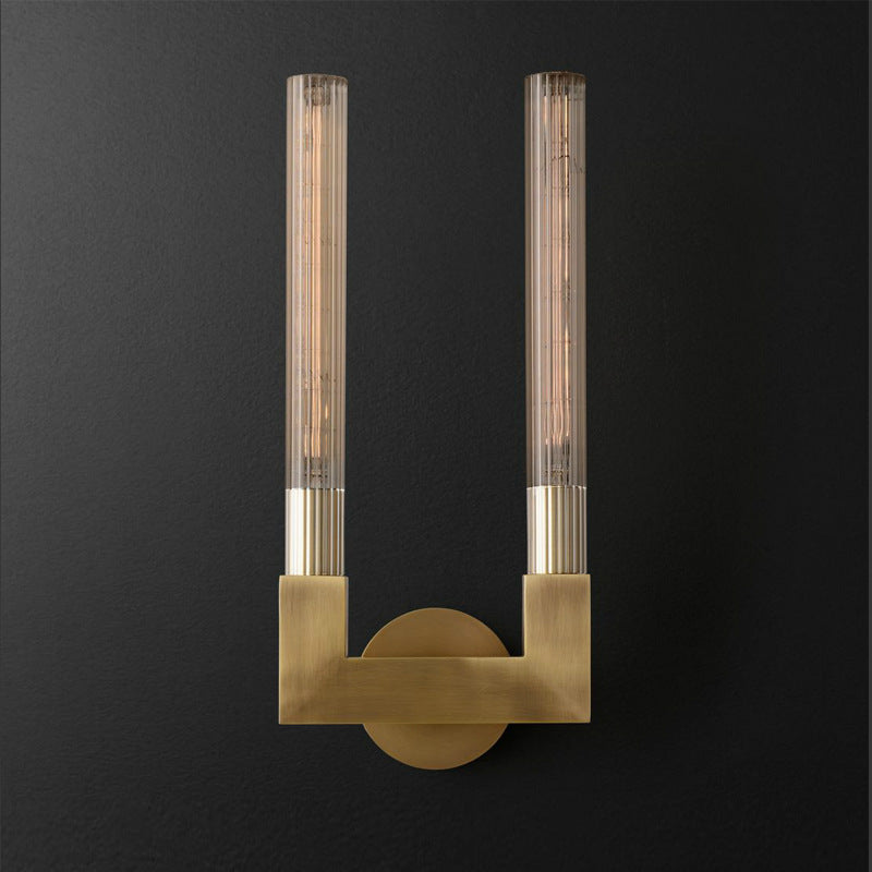 Gipavemi Indoor Wall Lamp Glass Brass Mid-century Restaurant Bedroom