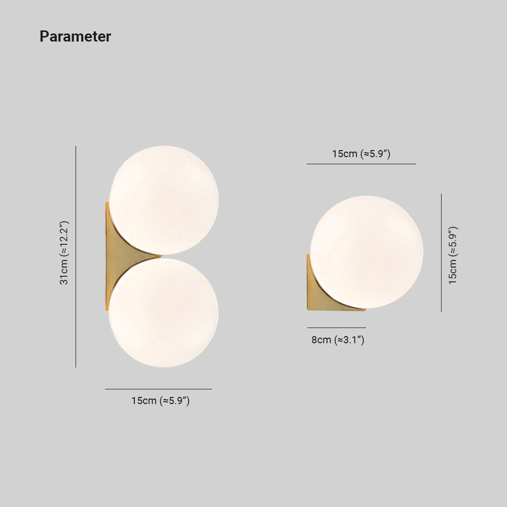 Gotanero Indoor Wall Lamp Glass Brass&White Living Room Bedroom