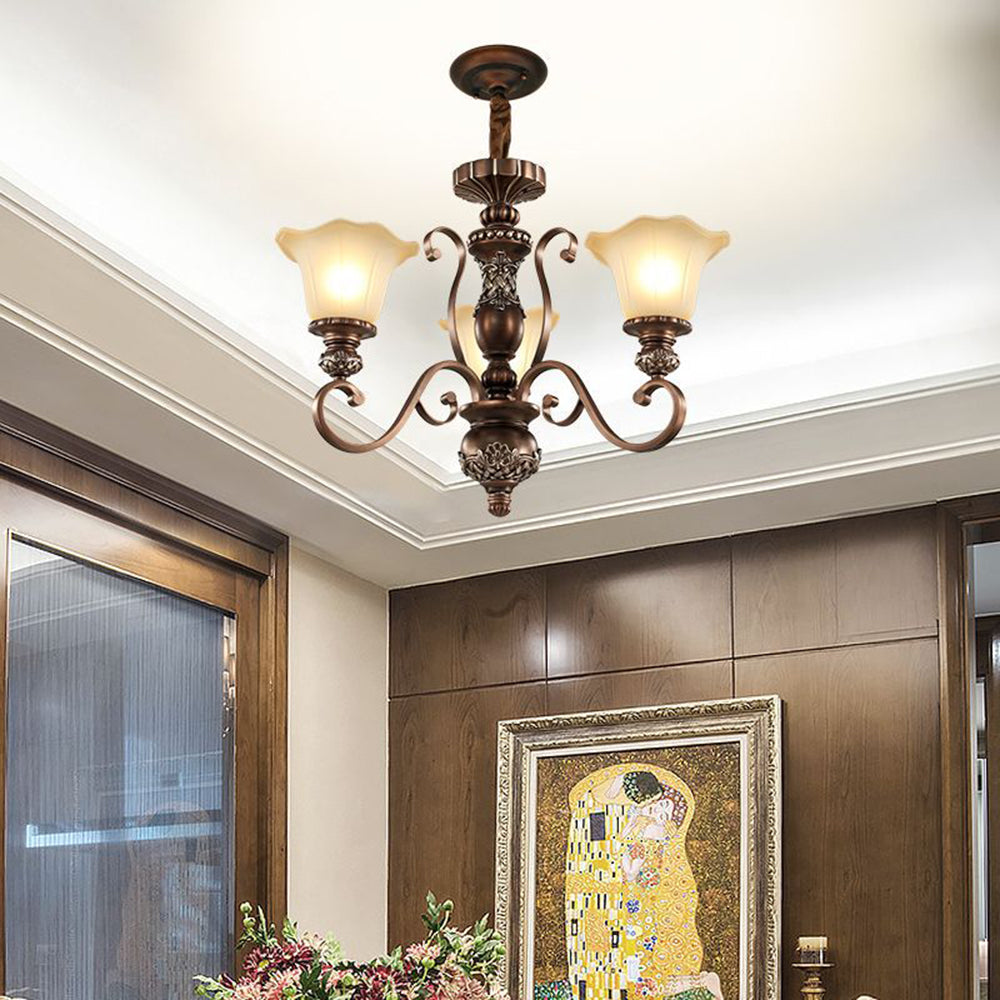 Nevitore Retro Flower Pendant Light Metal Glass Living Room Bedroom