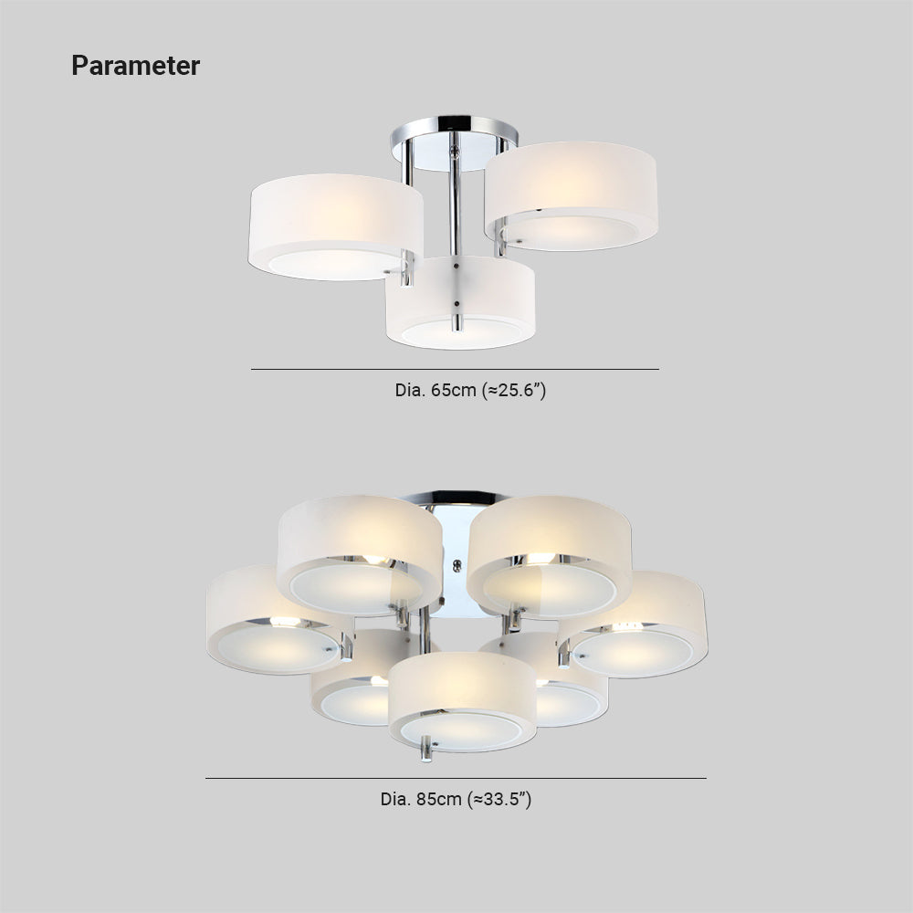 Winaredu Flush Mount Ceiling Light Glass White Modern Round Hallway