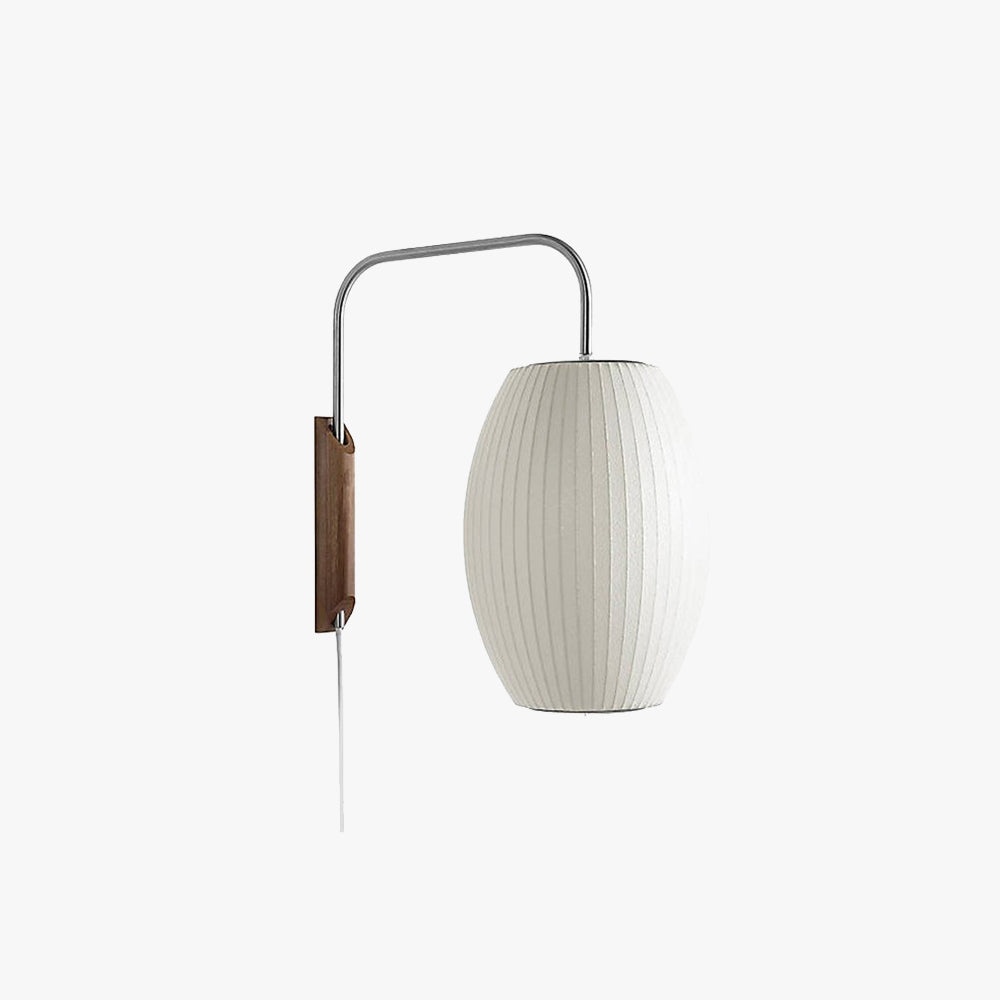 Gipepute Indoor Wall Lamp Wood Living Room Modern Fabric Round