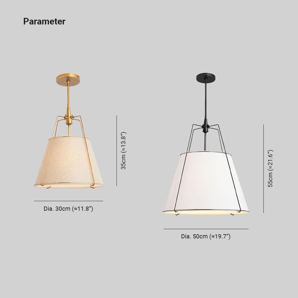 Sagedide Pendant Light Fabric Dinging Room Modern Conical