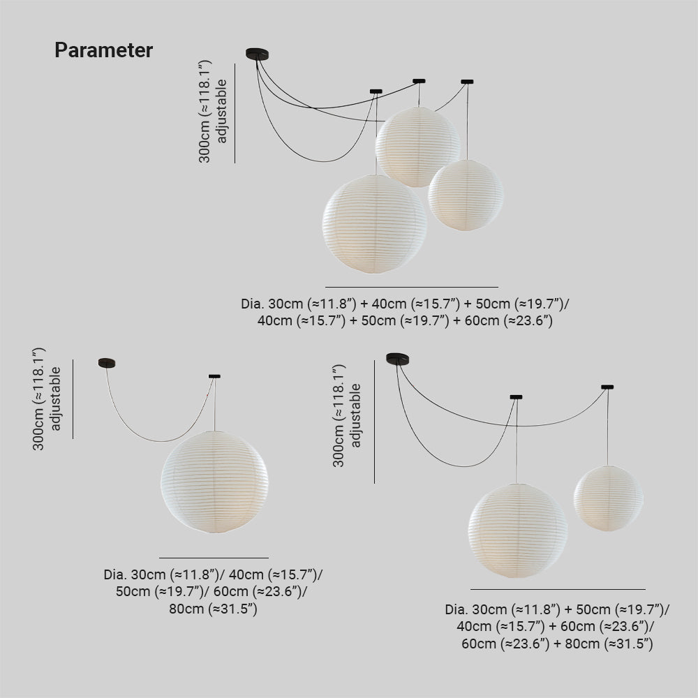 Hopakudi Pendant Light Wabi-sabi Globe Paper