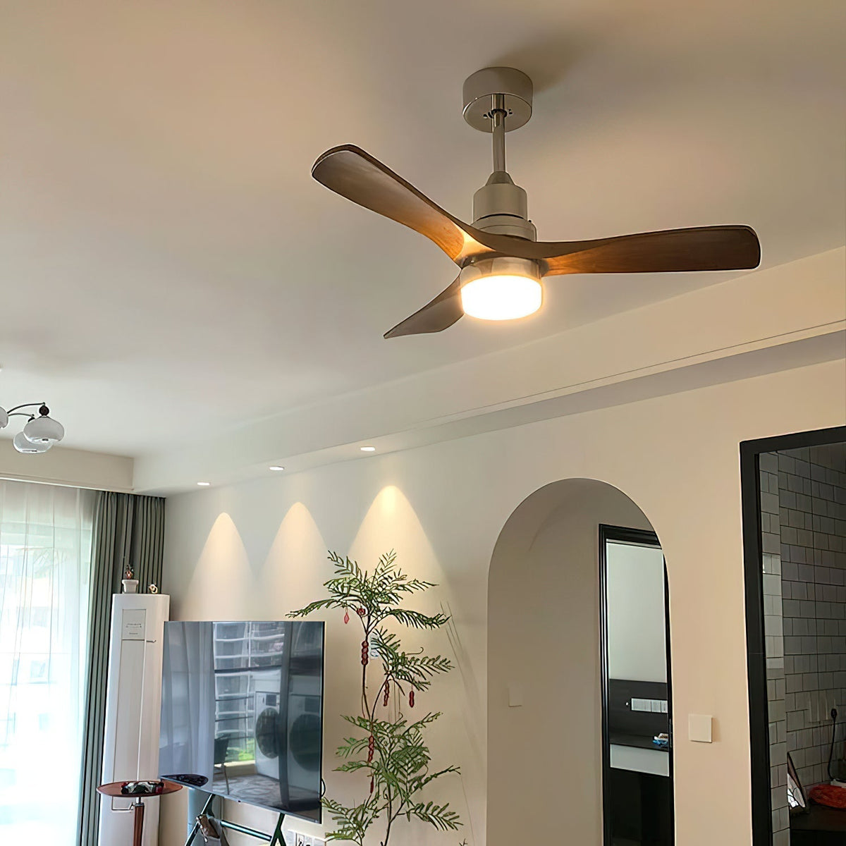 Sylirena Natural Wooden Fan Ceiling Light
