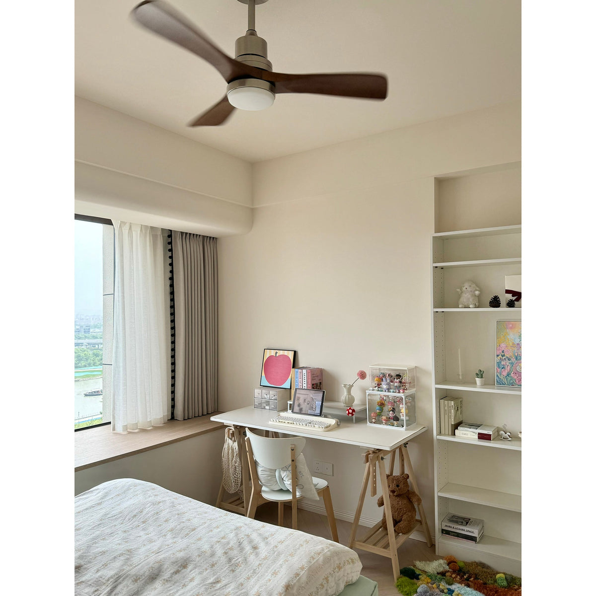 Sylirena Natural Wooden Fan Ceiling Light