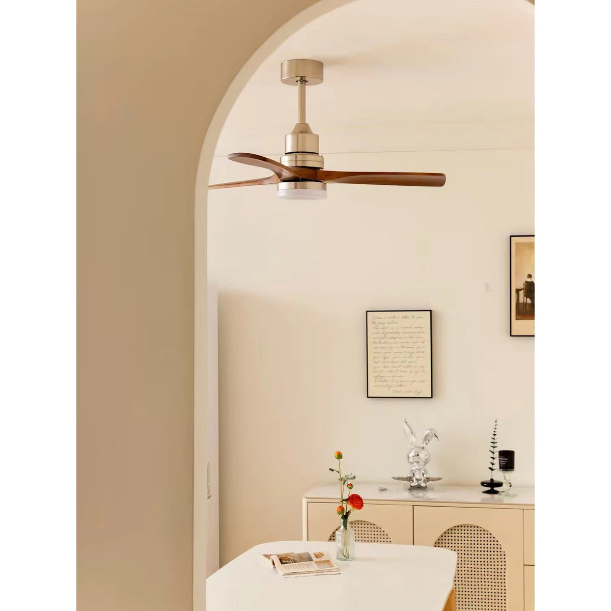 Sylirena Natural Wooden Fan Ceiling Light