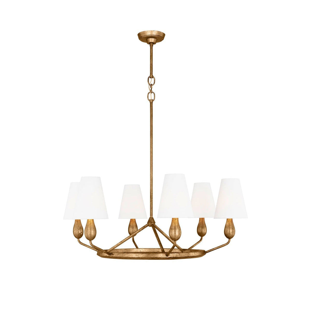Solerira Vintage Industrial Brass Fabric Chandelier