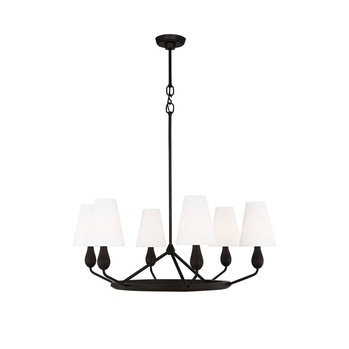 Solerira Vintage Industrial Brass Fabric Chandelier