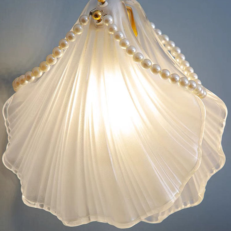 Hurapik Art Deco Pearl Shell Metal/ Pendant Light, White