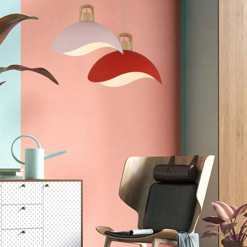 Hobokik Colorful Shade Single Pendant Lights, Wood & Metal