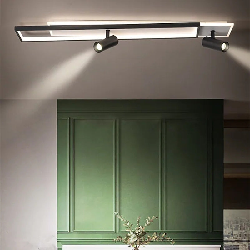 Bogurok Modern Geometric Ceiling Light with Spotlight, Black&White