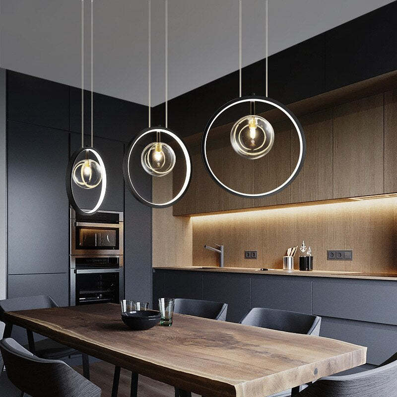 Nidibam Nordic Glass Bubbles LED Modern Pendant Light for Dining Room