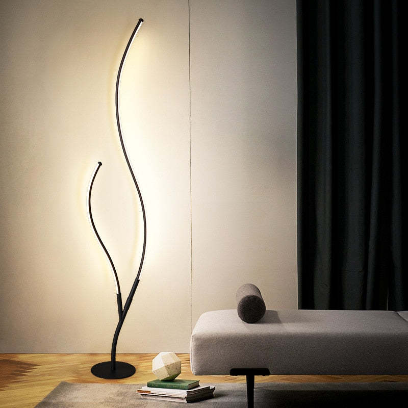 Vugored Modern Simple Floor Lamp, Black & White