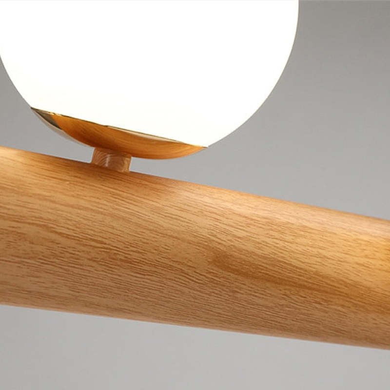Taribid Glass Bubble Pendant Light Wood/Walnut