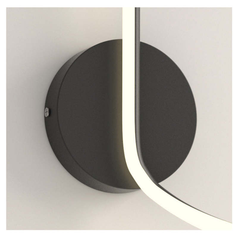 Kipenan Modern LED Art Interior Wall Light Spiral, Black & White