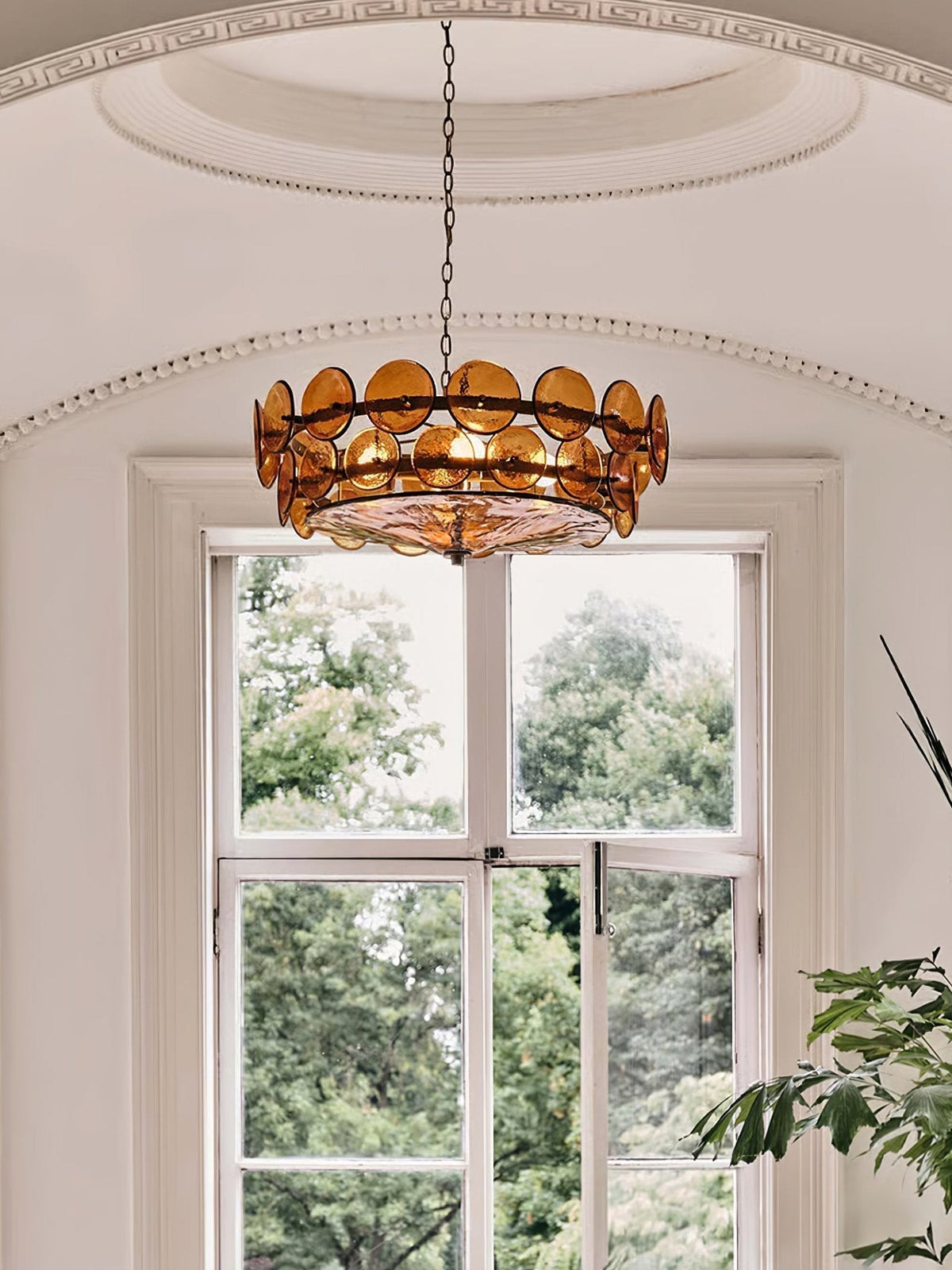 Eirinena Chandelier Murano Glass Disc Vintage