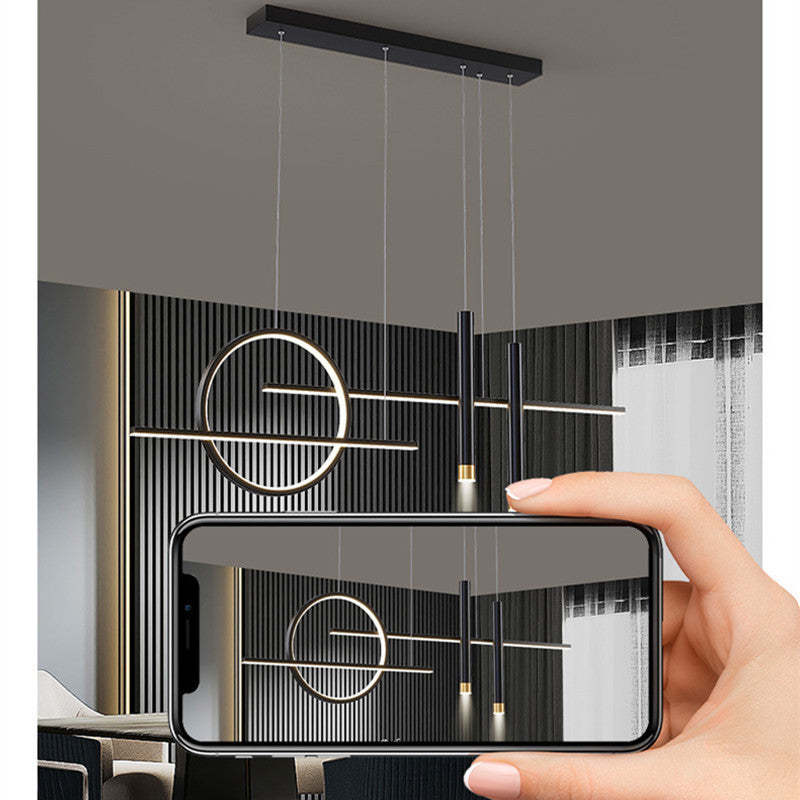 Madobus Minimalism Led Pendant Light, Irregular Ring, Black/Glod
