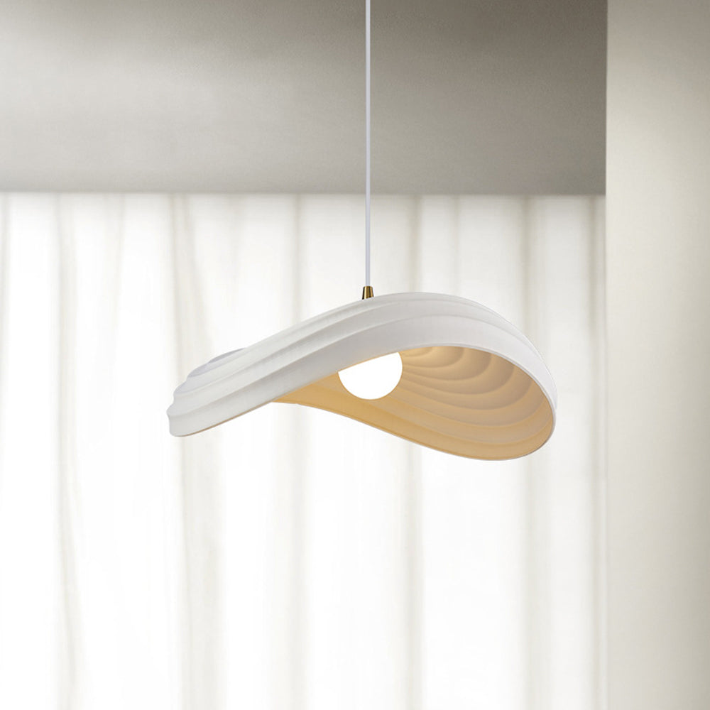 Civagak Wabi-Sabi Minimalisme Ripple Pendant Light, Resin&Metal