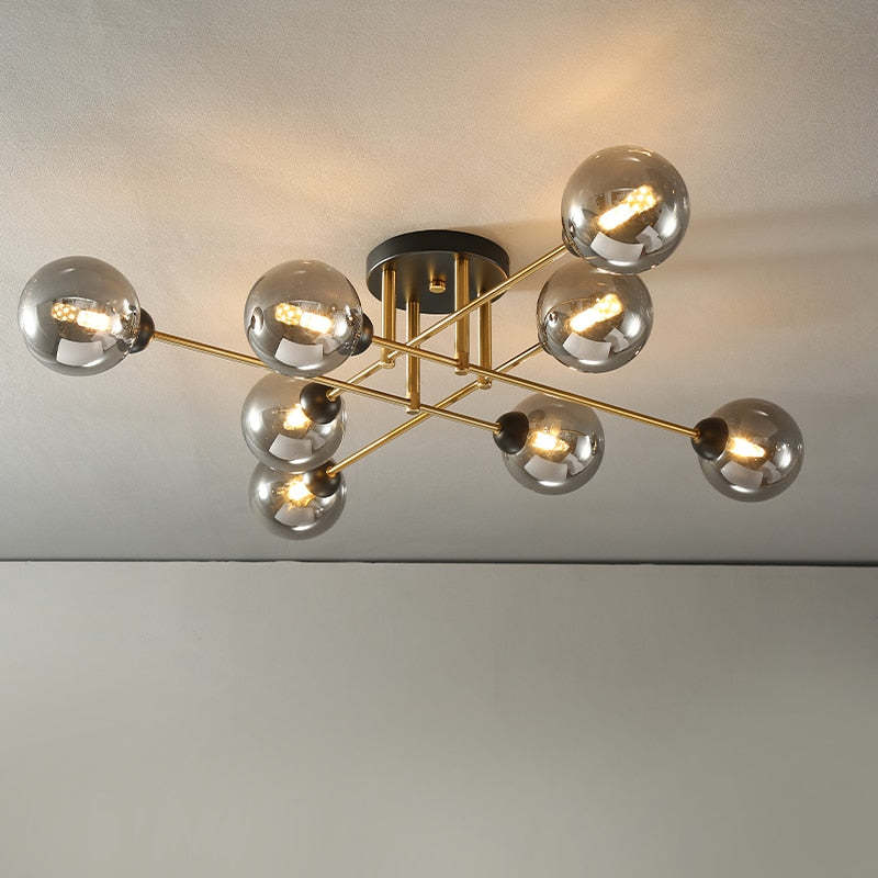 Zovokil Industrial Glass Globe Chandelier LED, 6 Style
