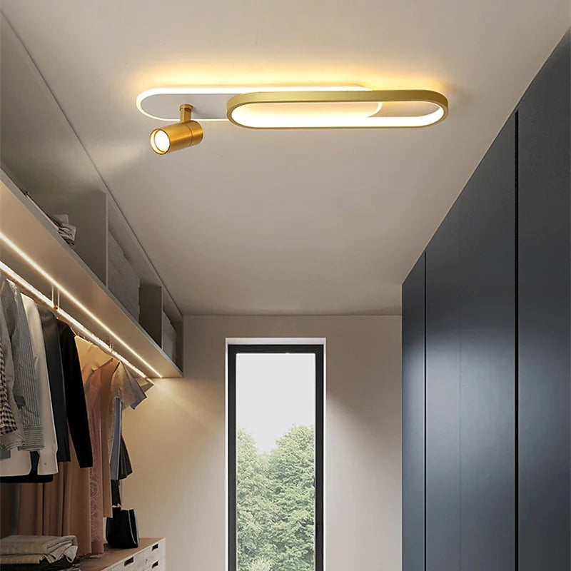 Novikal Modern Ceiling Light Spotlight, Black/Gold