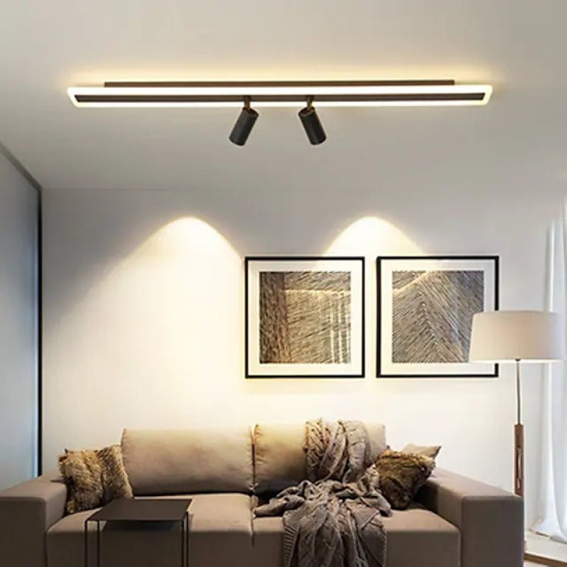 Figamet Minimalist Double-linear Ceiling Light Spotlight, Black