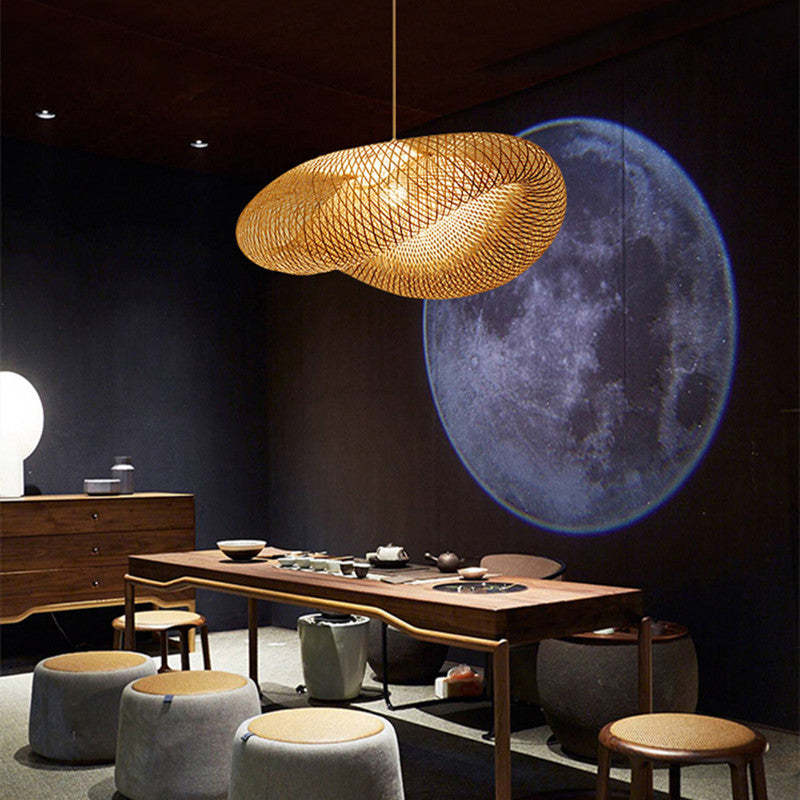 Veltrix Pendant Light Natural Kitchen Island Bamboo-Neutral Decor