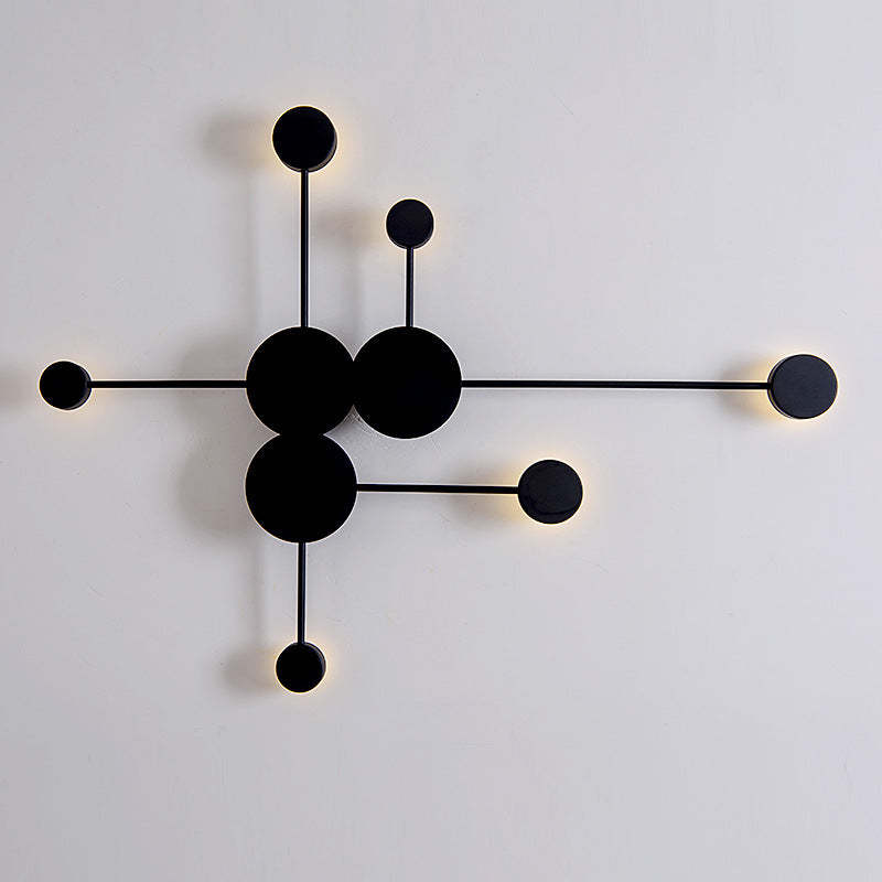 Negalul Modern Nordic Chessboard Metal Wall Lamp, Black