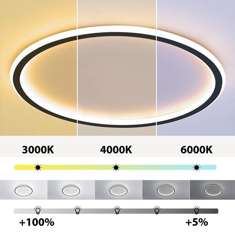 Varin Flush Mount Ceiling Light Modern LED Round-Neutral Decor