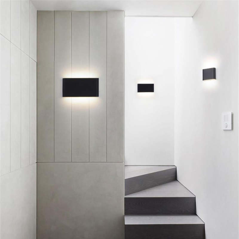 Orix Modern Rectagulart Waterproof Outdoor Wall Lamp, Black/White-Neutral Decor