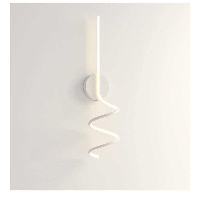 Kipenan Modern LED Art Interior Wall Light Spiral, Black & White