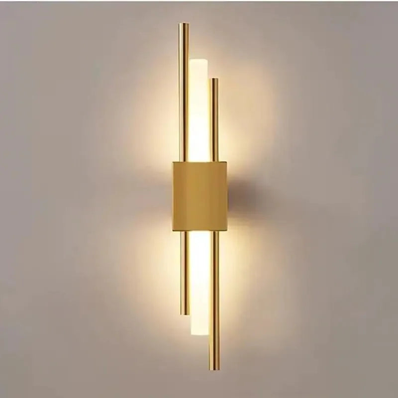 Nariq Modern Bar LED Wall Lamp, Black/Gold-Neutral Decor