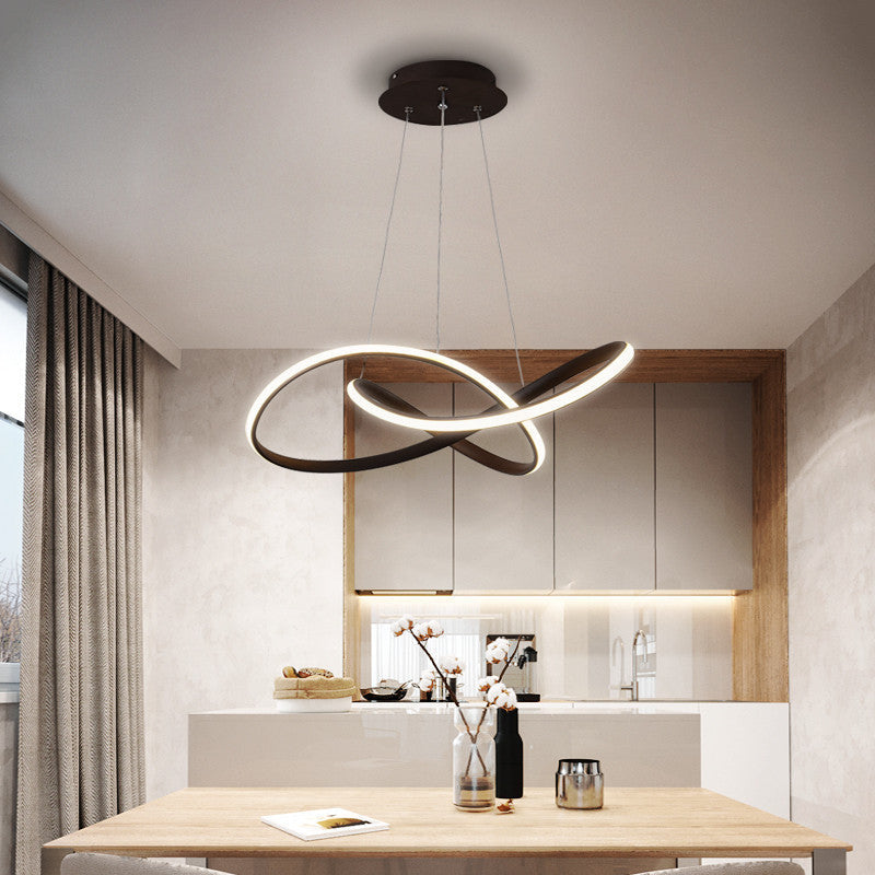 Dakepet Modern Led Pendant Light, Black/White, Living Room/Bedroom