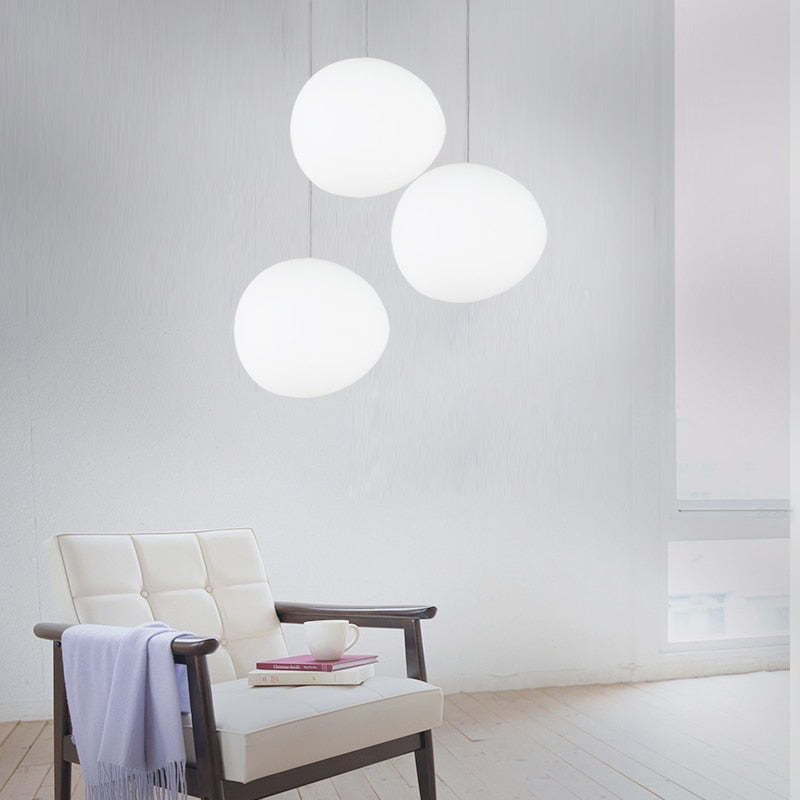 Elvora Pendant Light Sleek Floating Egg-shaped Glass-Neutral Decor