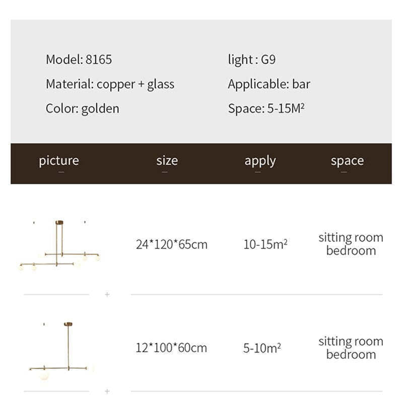 Wulukon Modern Golden Bubble Copper Pendant Light