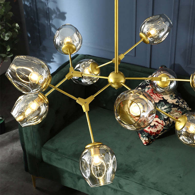 Pobibem Modern Bubble Metal Pendant Light, Black/Gold
