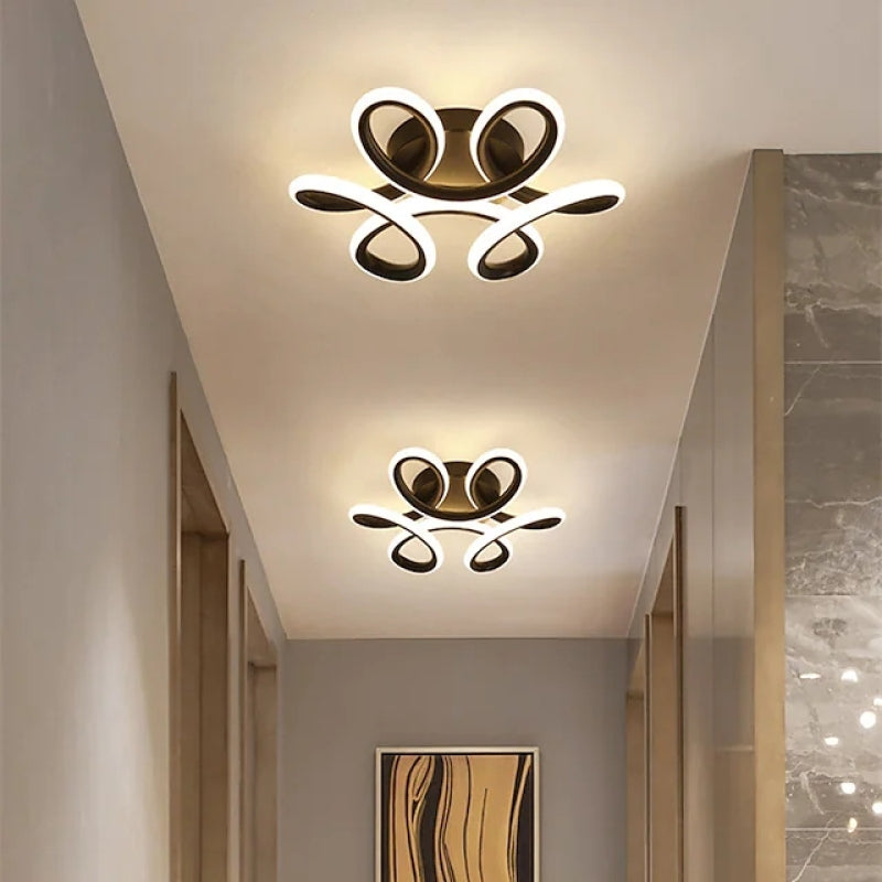 Sio Modern Flower Shape Ceiling Light, Black/White, Hallway-Neutral Decor