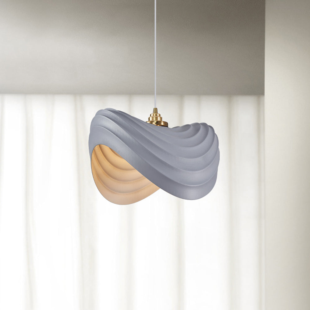 Civagak Wabi-Sabi Minimalisme Ripple Pendant Light, Resin&Metal