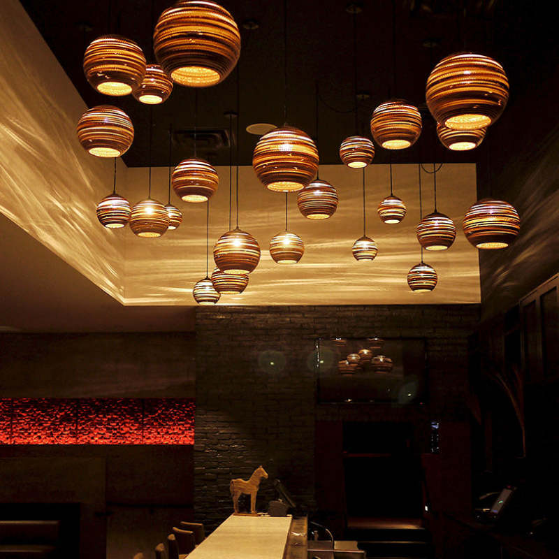 Cekitod Pastoral Silkworm Rustic Paper Pendant Light