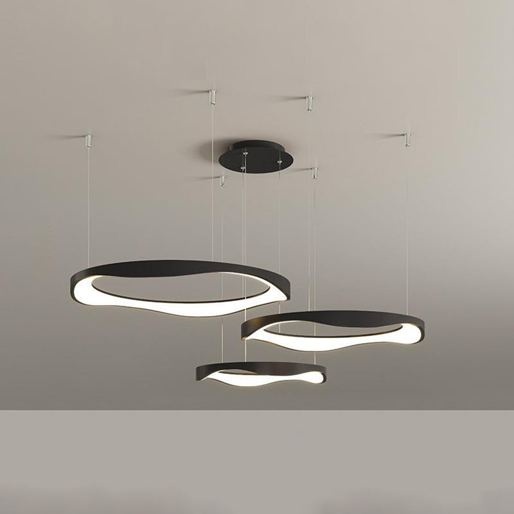 Widunom Pendant Light Rond Modern, Black/White, Dining Room
