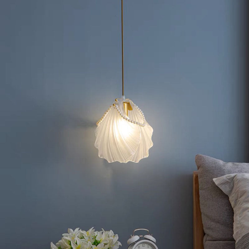 Hurapik Art Deco Pearl Shell Metal/ Pendant Light, White
