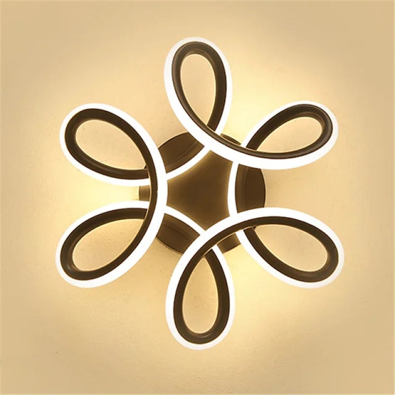 Sio Modern Flower Shape Ceiling Light, Black/White, Hallway-Neutral Decor