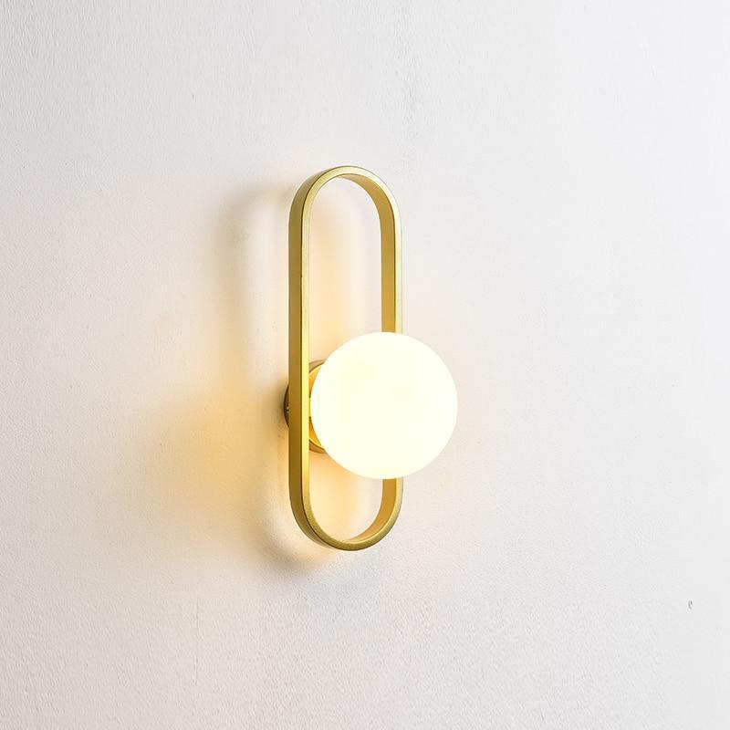 Fuvavel Modern Globe Bedside Wall Lamp Mount for Bedroom & Reading Room, Gold/Black